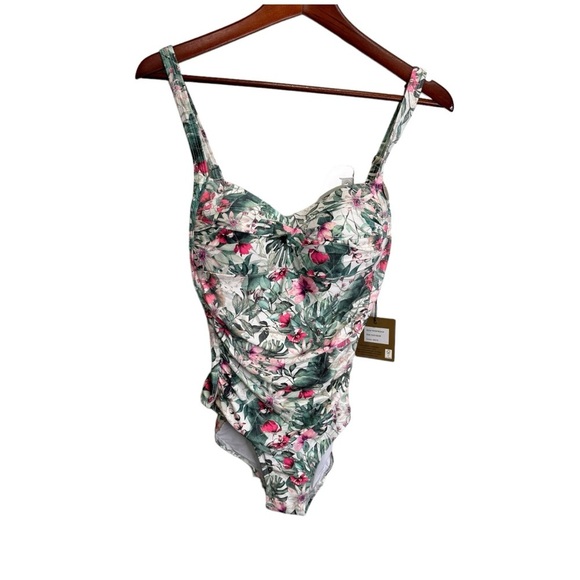 Nip Tuck Hawaiian Print Multi Fit Cup One Piece Swimsuit Size 8 NWT - Picture 2 of 12